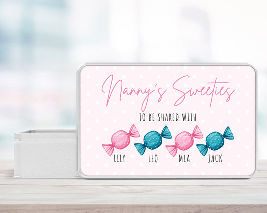 Personalised Sweet Tin Christmas Gift For Grandparents, Nanny, Grandma Etc