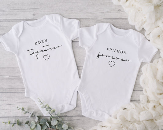 Twins Baby Vest Announcement Bodysuit Babygrow Reveal Gift