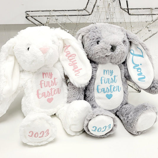 Personalised Easter Bunny Rabbit Gift My First Easter 2024 Soft Toy Present