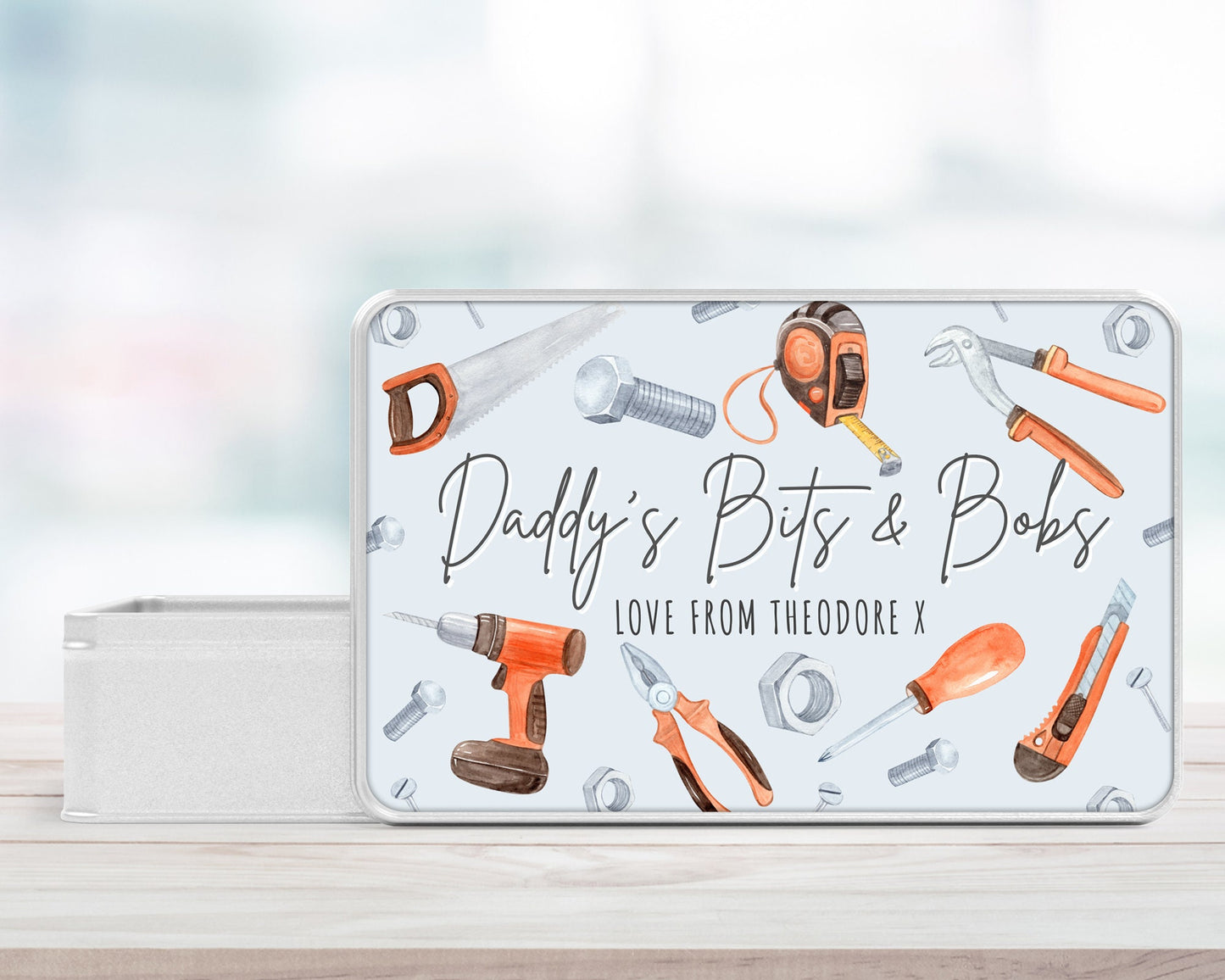 Personalised Tools Tin Father's Day Gift For Daddy, Grandad etc