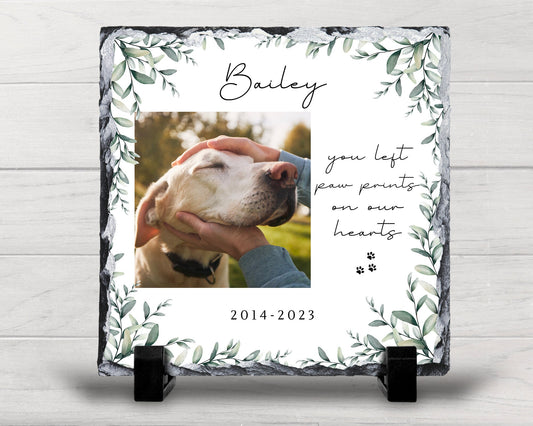 Dog Memorial Photo Slate Personalised Pet Plaque Frame Photograph Gift