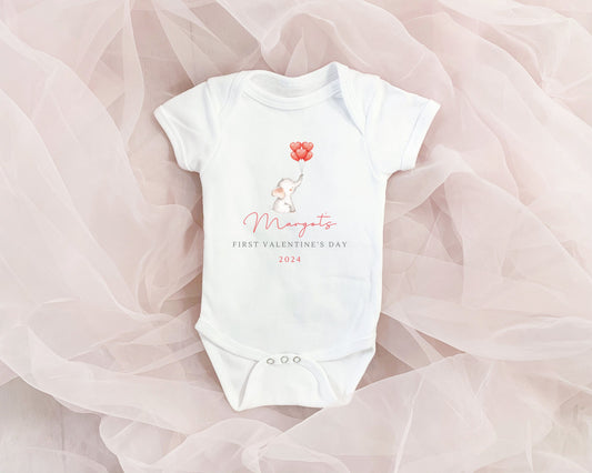 Personalised Valentine's Baby Vest First Valentine's Day Unisex Bodysuit Babygrow Gift
