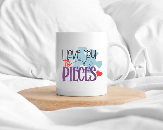 Valentine's Day Mug Funny Boyfriend Girlfriend Favourite Love You To Pieces Pun Gift