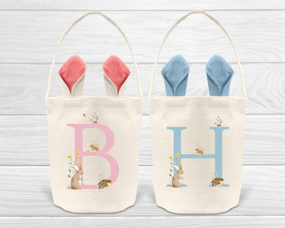 Personalised Easter Bag Basket Children's Bunny Egg Hunt Kids Gift