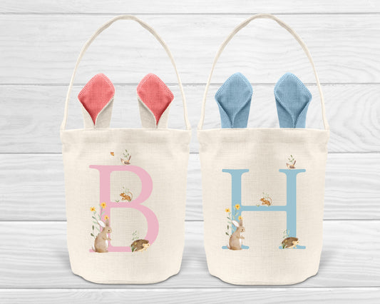 Personalised Easter Bag Basket Children's Bunny Egg Hunt Kids Gift