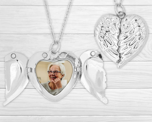 Memorial Photo Necklace Personalised Locket Memory Remembrance Jewellery