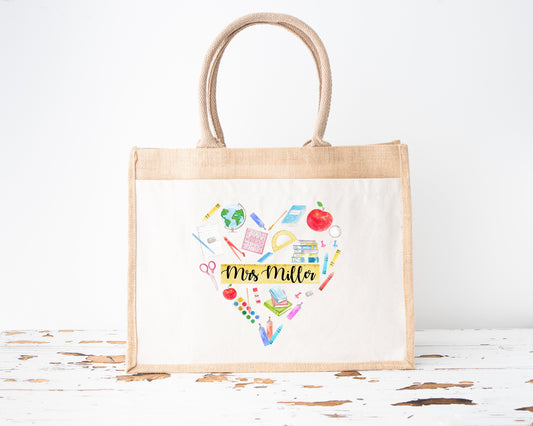 Teacher Gift Personalised End Of Term Bag Lunch Shopping Thank You Gift
