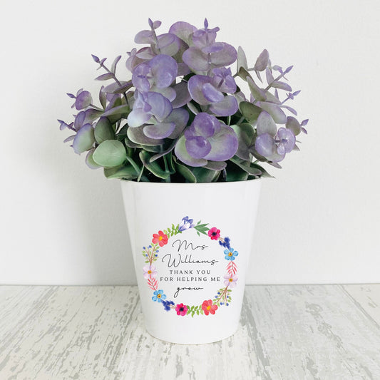 Personalised Teacher Gift Flower Pot Gift End Of Term Helping Me Grow Present