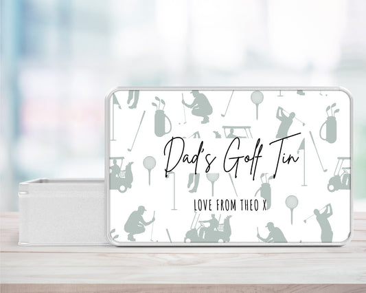 Personalised Golf Tin Father's Day Dad Birthday Golfer Gift