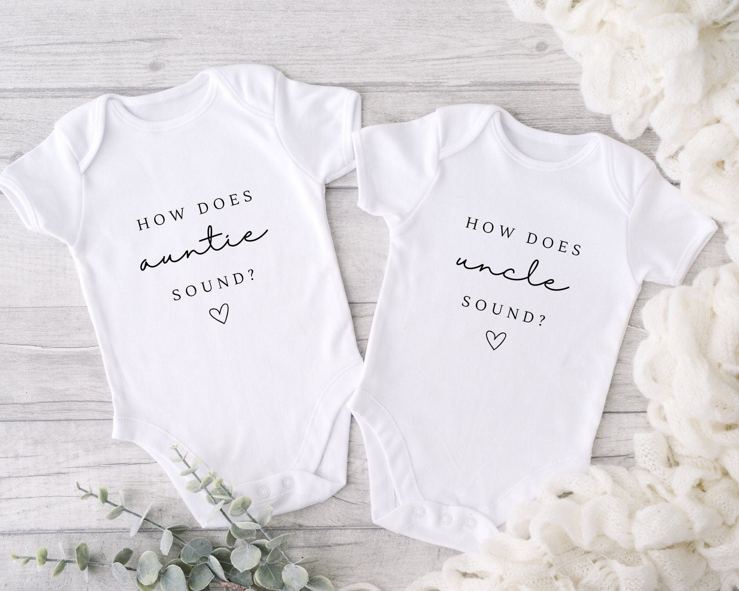 How Does Nanny & Grandad Sound Personalised Pregnancy Reveal Announcement Vest Bodysuit