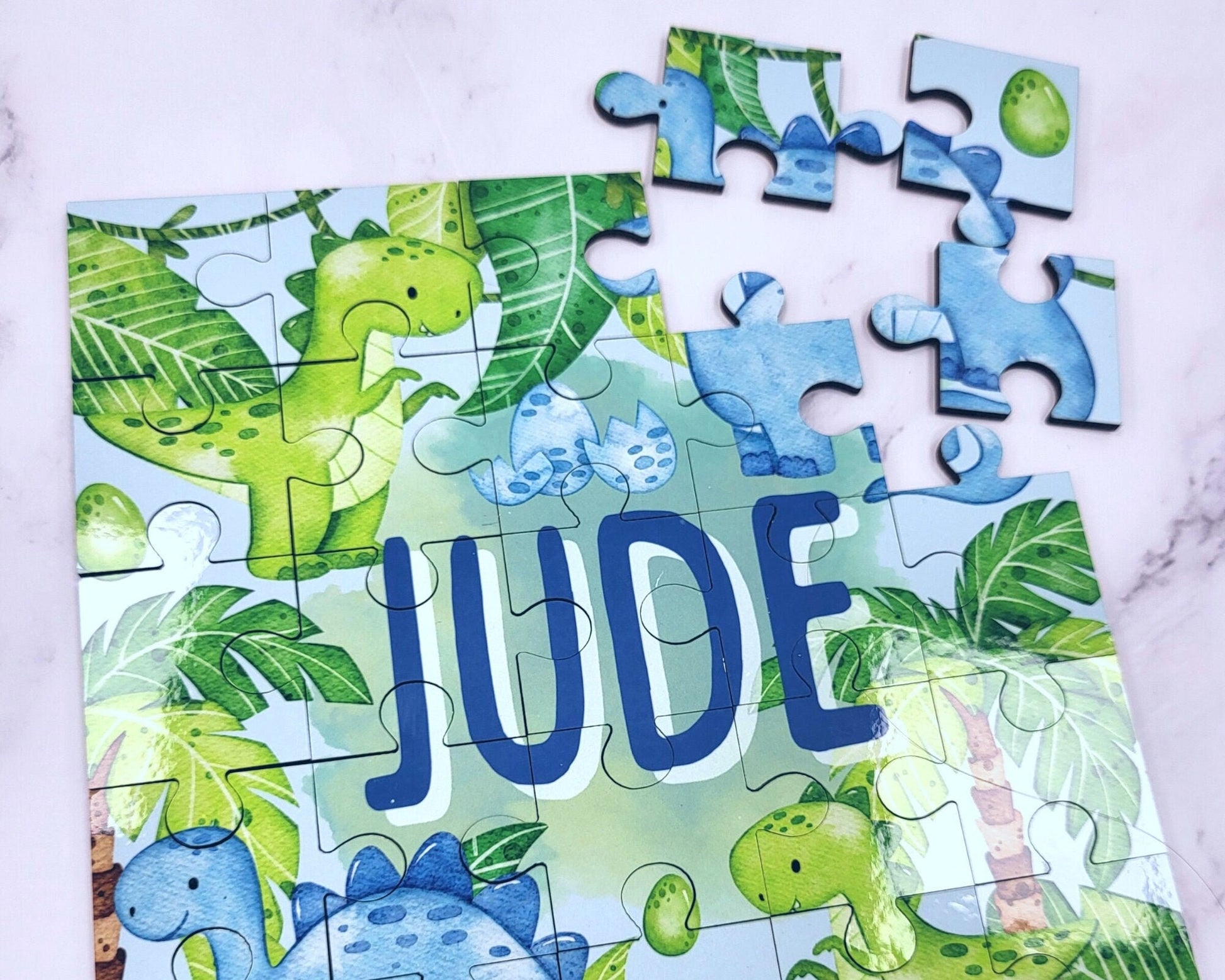 Personalised Childrens Jigsaw Puzzle Boys Dinosaur 25pcs Gift