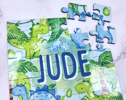 Personalised Childrens Jigsaw Puzzle Boys Dinosaur 25pcs Gift