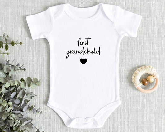 First Grandchild Baby Vest Pregnancy Announcement Grandparents Reveal Bodysuit Babygrow Gift