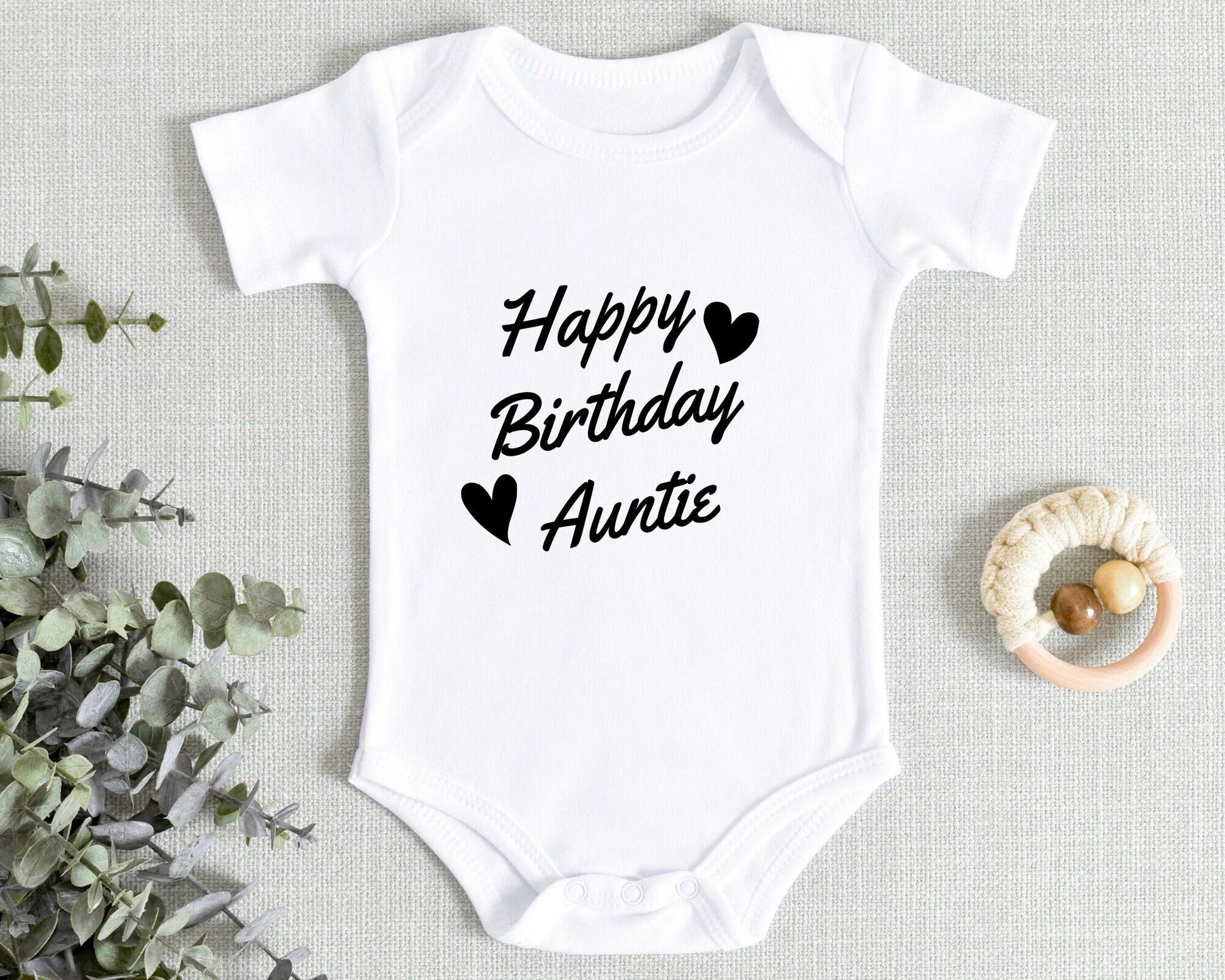Happy Birthday Baby Vest Bodysuit Unisex Gift Mummy Daddy Nanny Auntie Etc
