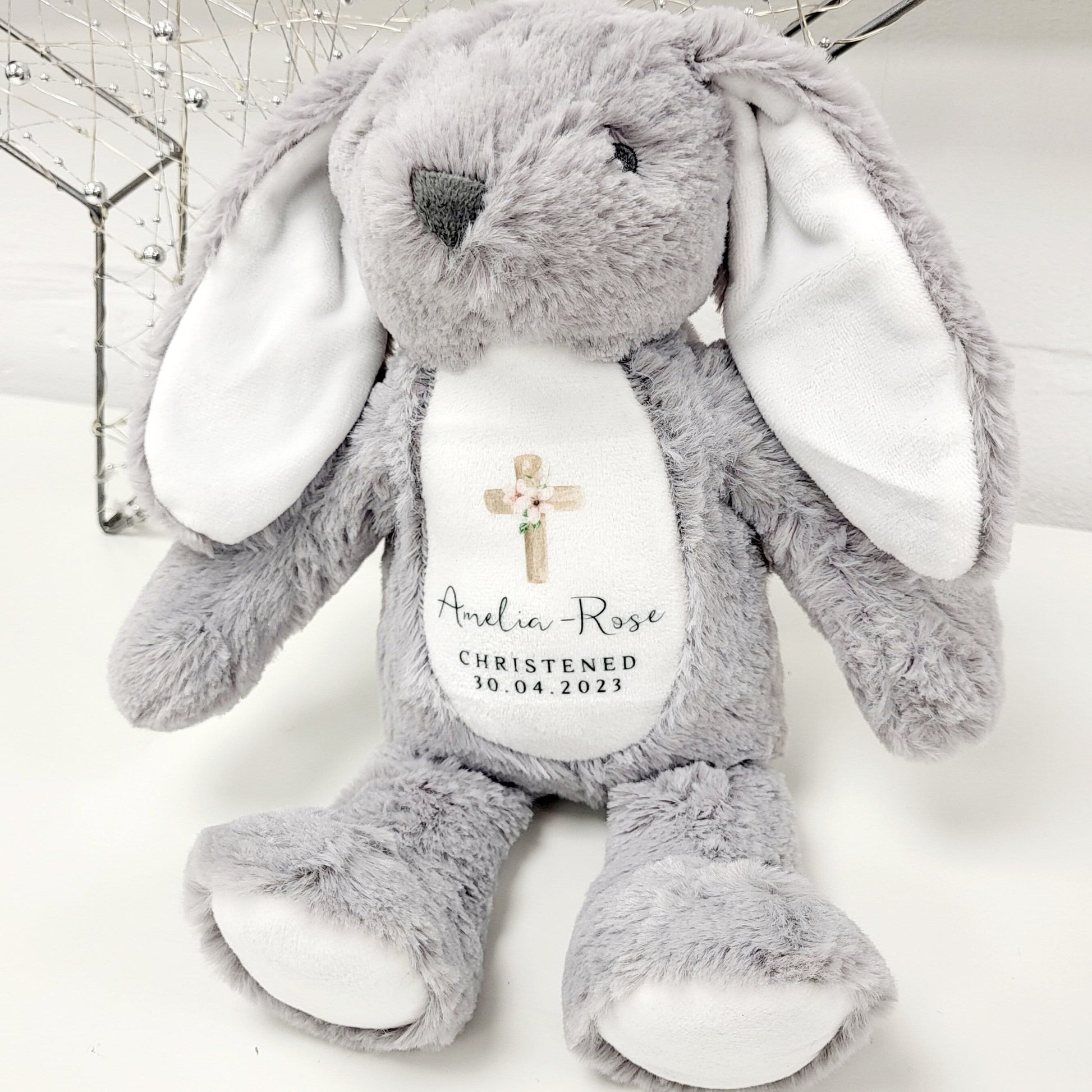 Christening Gift Personalised Soft Toy Bunny Teddy Baptism Keepsake Gift