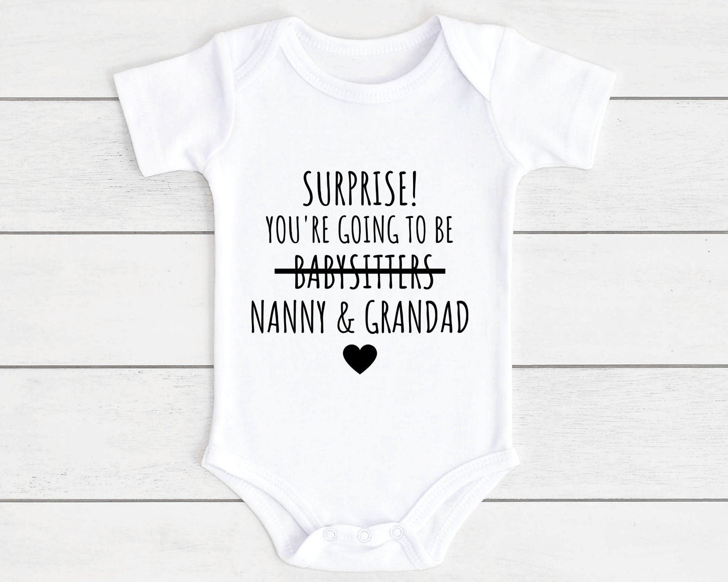 Pregnancy Reveal Baby Vest Nanny & Grandad Bodysuit Personalised Babygrow Newborn Funny Announcement Gift