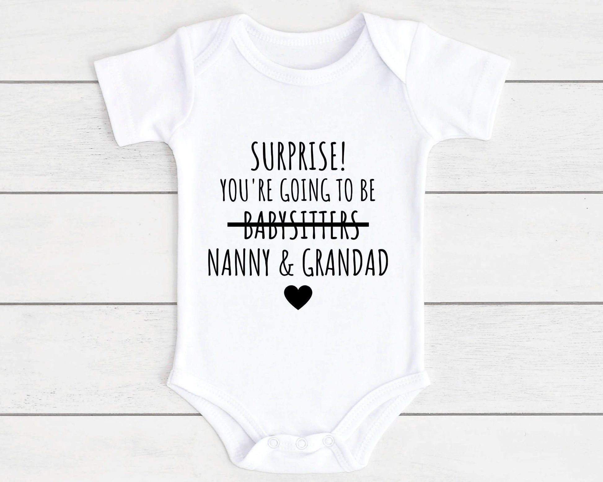 Pregnancy Reveal Baby Vest Nanny & Grandad Bodysuit Personalised Babygrow Newborn Funny Announcement Gift