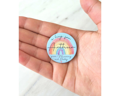 Back To School Hug In Pocket Brave Button Personalised Childrens Worry Anxiety Token Coin