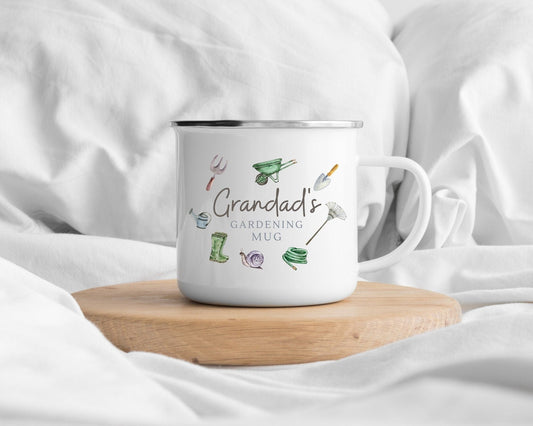 Personalised Mug Enamel Gardening Grandparent Gift