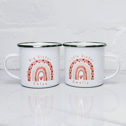 Personalised Children's Mug Big Sister Enamel Valentine's Cup Gift