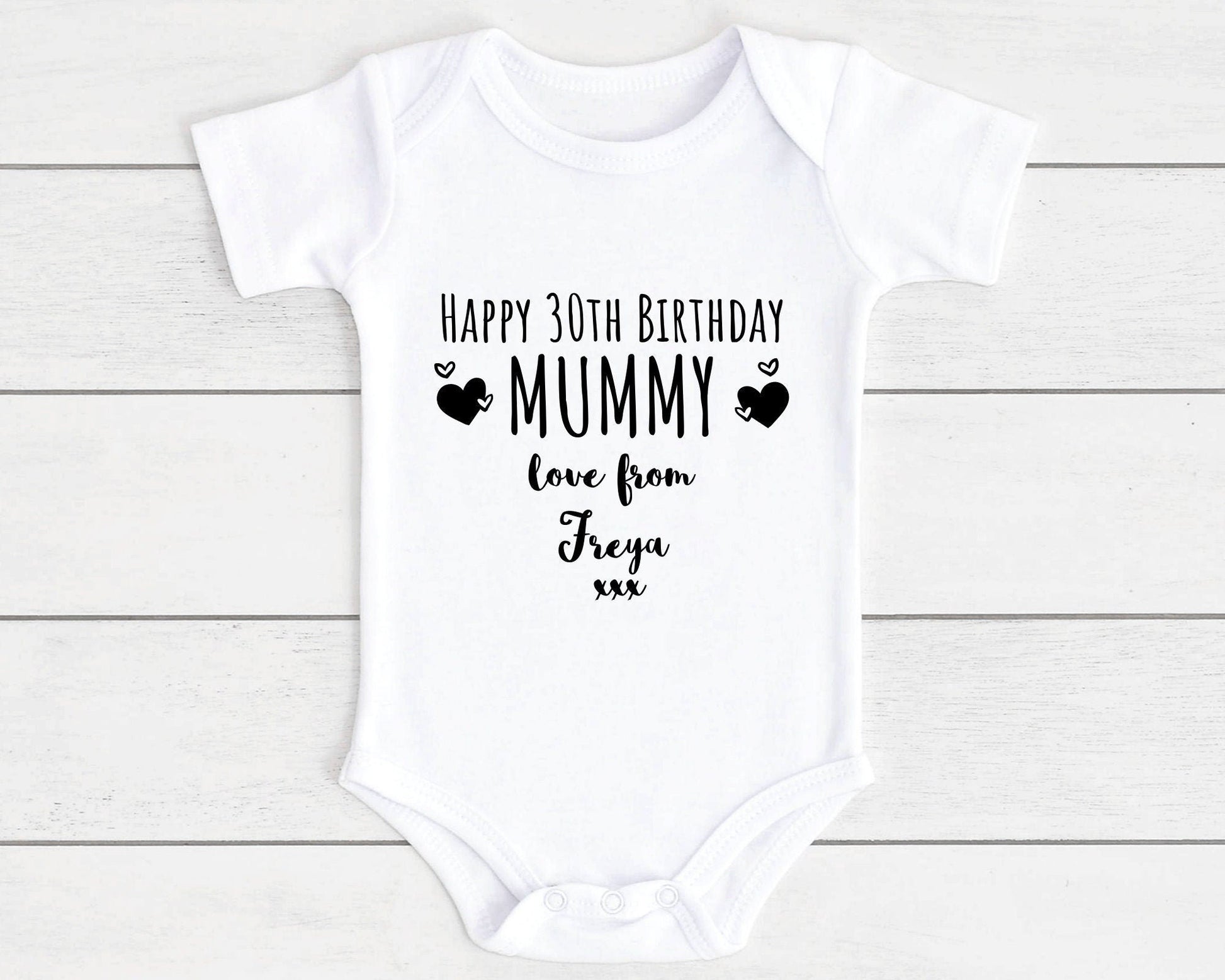 Happy Birthday Mummy Baby Vest Bodysuit Personalised New Mum Gift