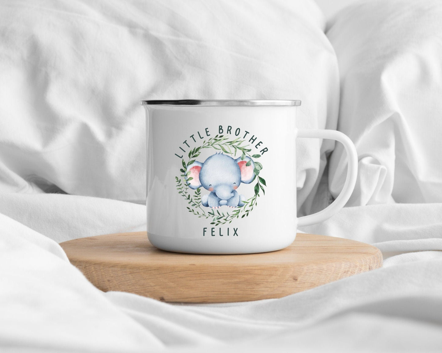 Personalised Children's Mug Enamel Kids Cup Big Brother Sister Gift