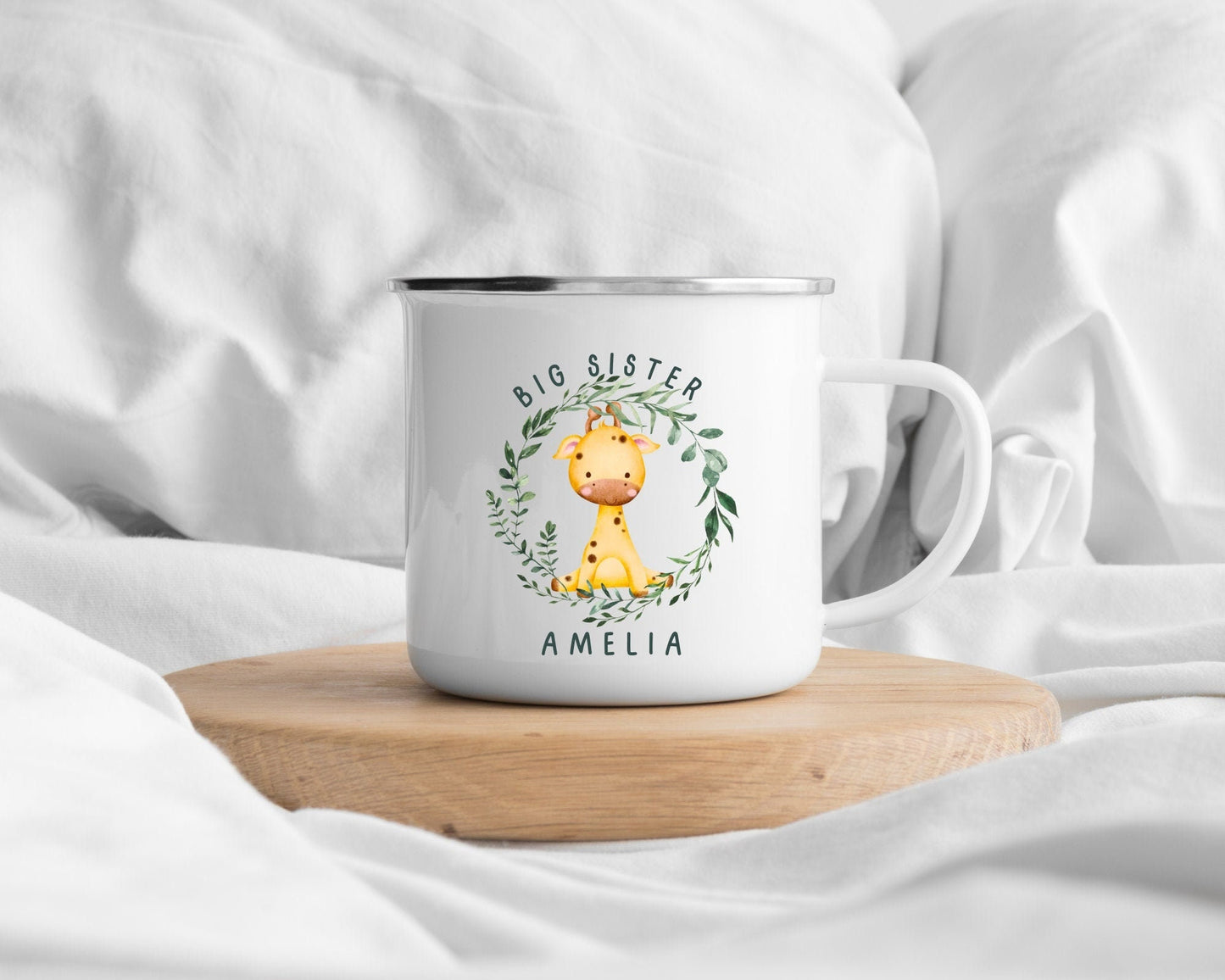 Personalised Children's Mug Enamel Kids Cup Big Brother Sister Gift