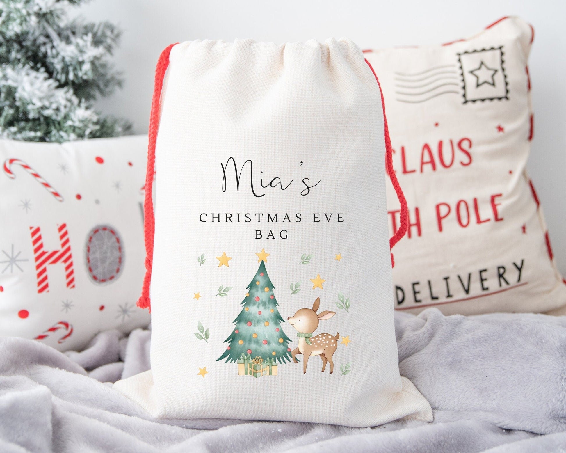 Personalised Christmas Sack Childrens Family Xmas Eve Bag