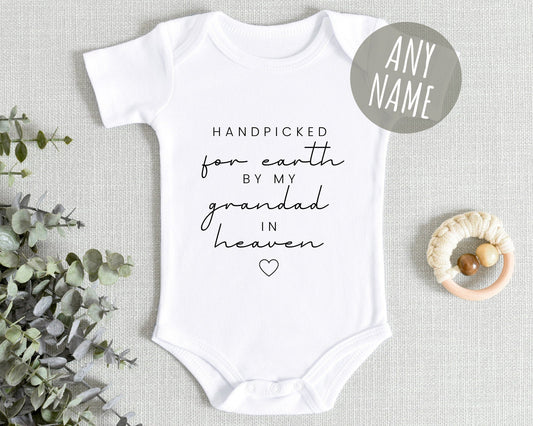 Handpicked For Earth Baby Vest Pregnancy Reveal Announcement Bodysuit Personalised Gift