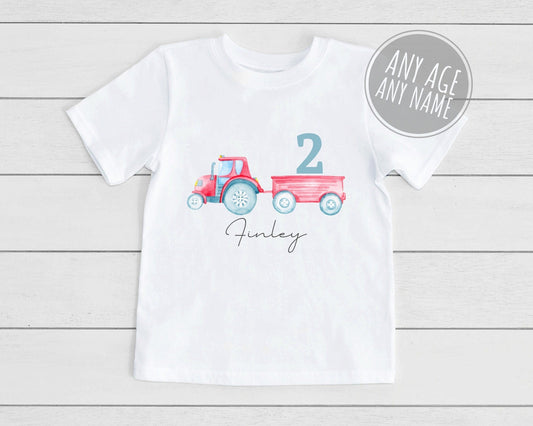 Personalised Birthday T-Shirt Tractor Toddler Boys Farm 1st 2nd 3rd 4th 5th Gift