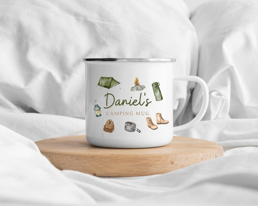 Personalised Mug Enamel Camping Travel Gift