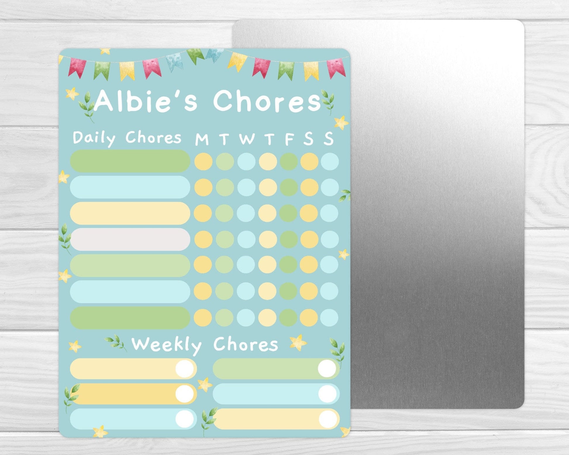 Personalised Wipeable Chore Chart Kids Reward Dry Erase Daily Task White Board