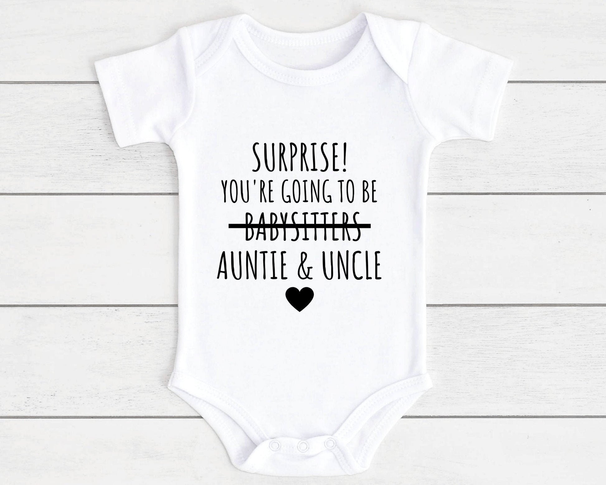 Pregnancy Reveal Baby Vest Auntie & Uncle Bodysuit Personalised Babygrow Newborn Funny Announcement Gift
