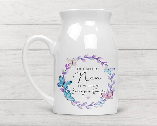 Personalised Vase Grandma Nanny Auntie Ceramic Flower Jug Gift