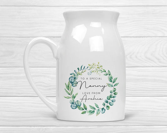 Personalised Vase Grandma Nanny Auntie Ceramic Flower Jug Gift