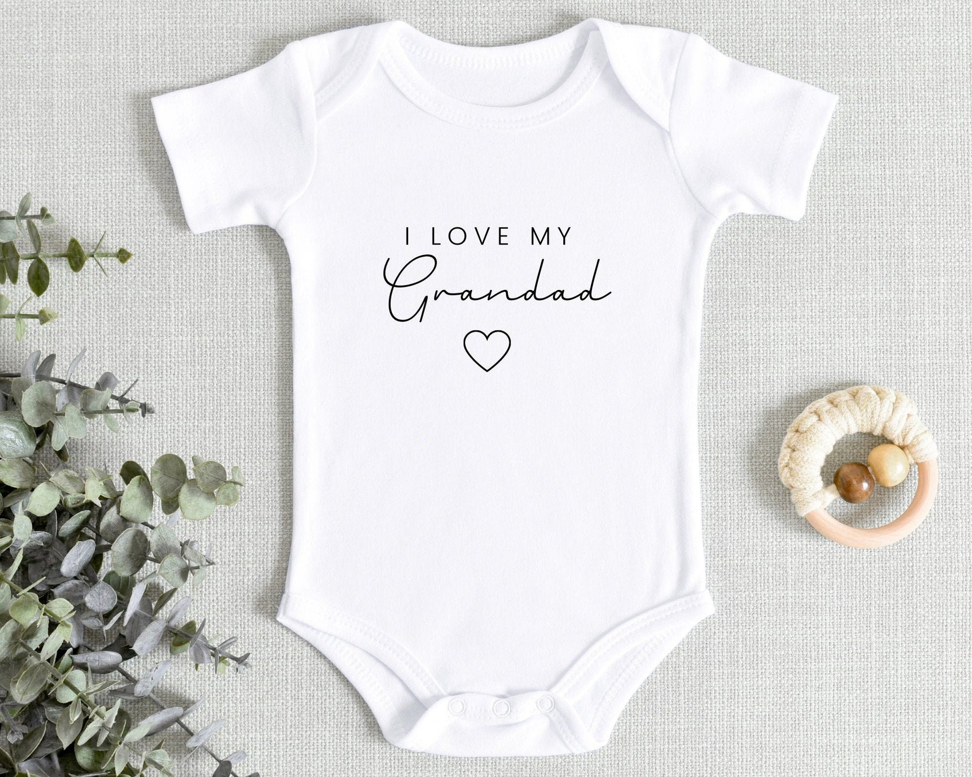I Love My Grandad Baby Vest Bodysuit Personalised Babygrow Newborn Pregnancy Announcement Gift