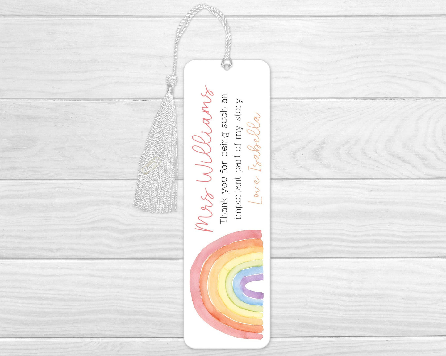 Personalised Teacher Bookmark Gift End Of Term Thank you Present