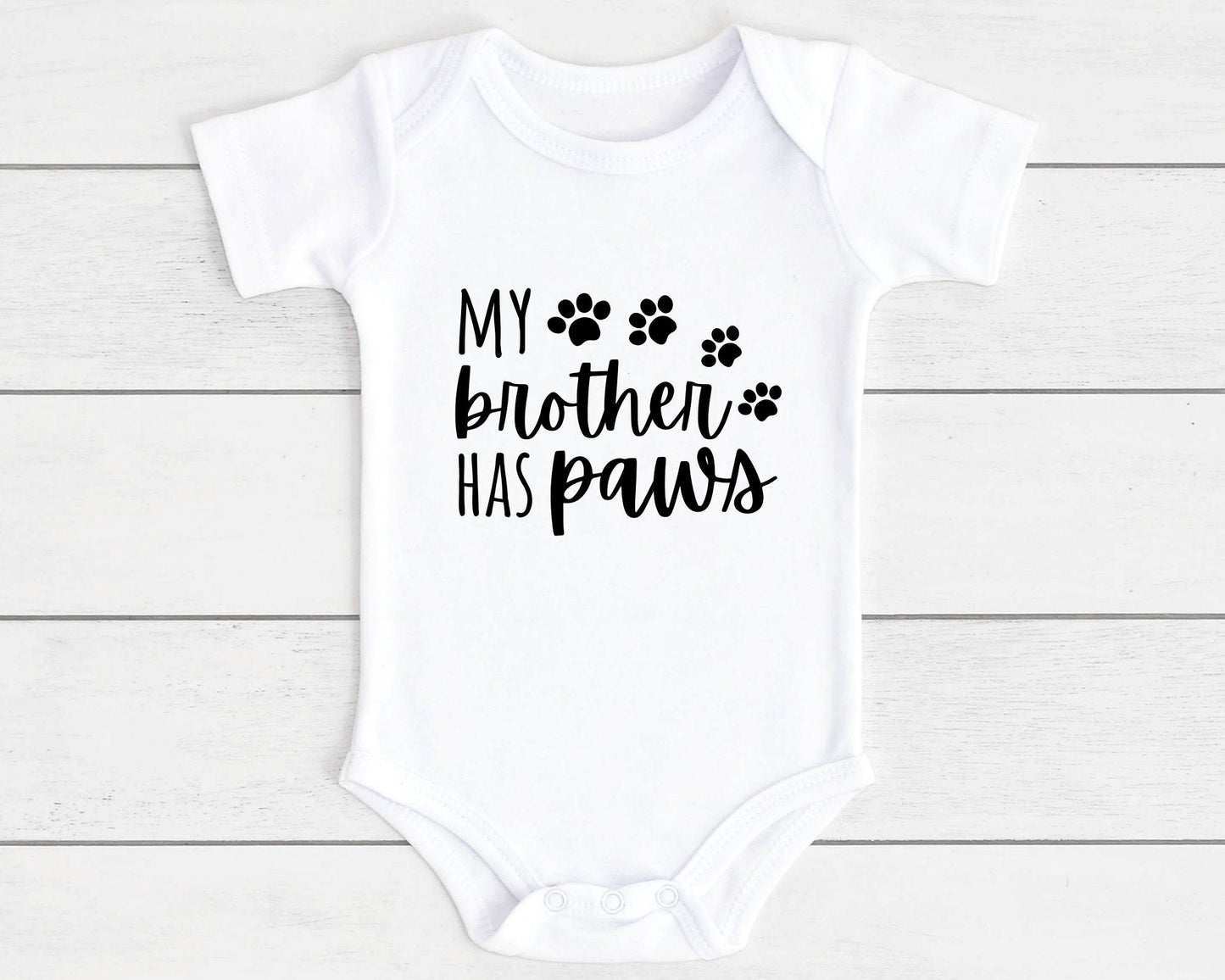 My Brother Sister Has Paws Pet Dog Baby Vest Cat Funny Newborn Baby Shower Gift
