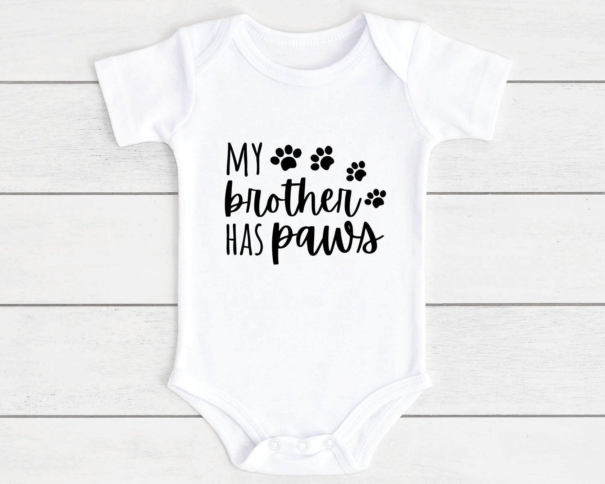 My Brother Sister Has Paws Pet Dog Baby Vest Cat Funny Newborn Baby Shower Gift