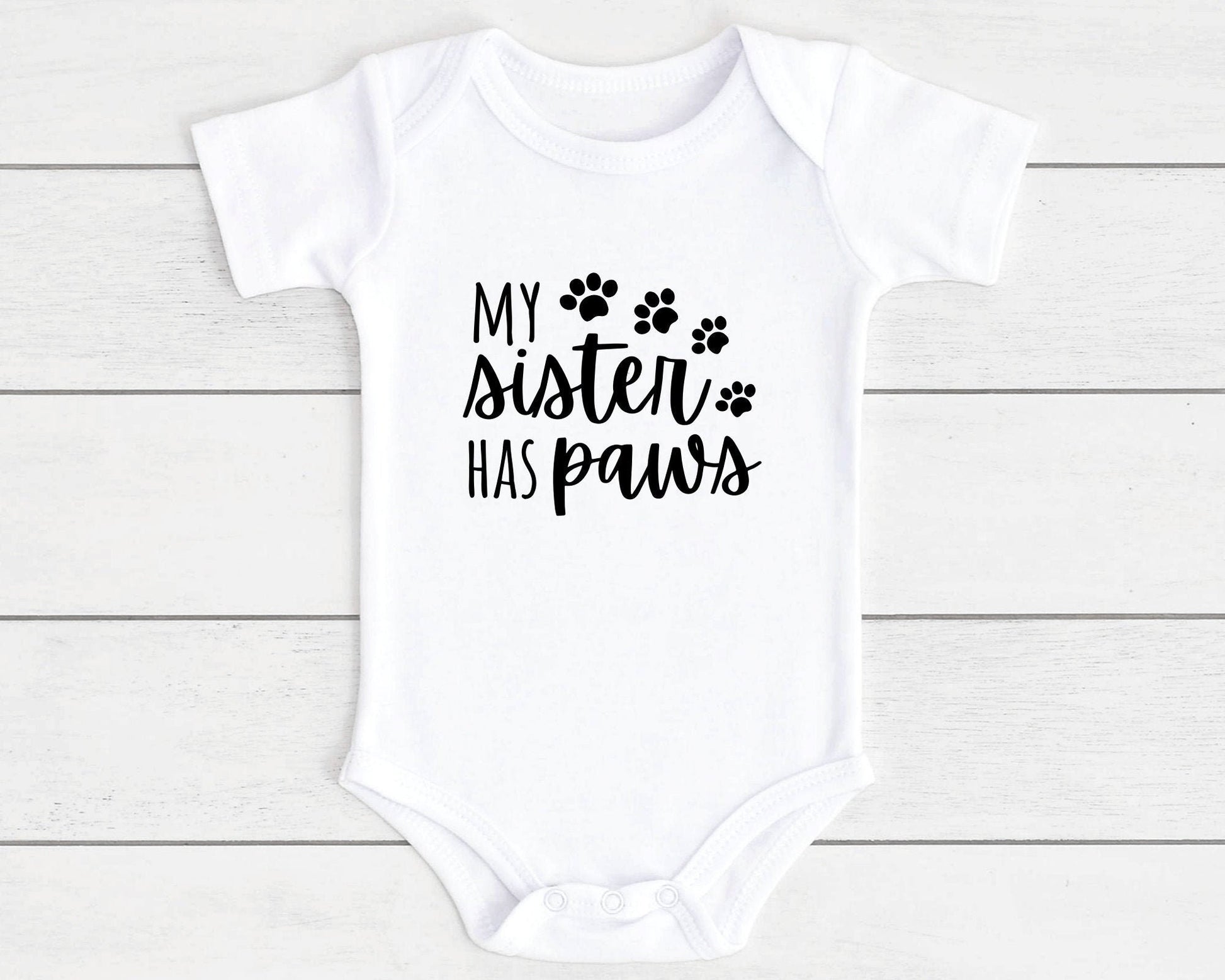 My Brother Sister Has Paws Pet Dog Baby Vest Cat Funny Newborn Baby Shower Gift