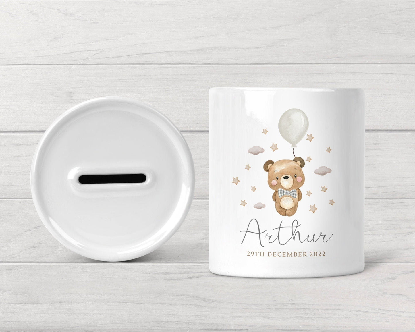 Personalised Money Box Baby Keepsake Piggy Bank Newborn Gift