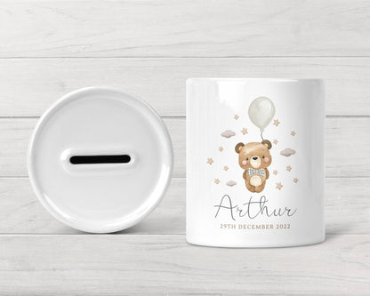 Personalised Money Box Baby Keepsake Piggy Bank Newborn Gift