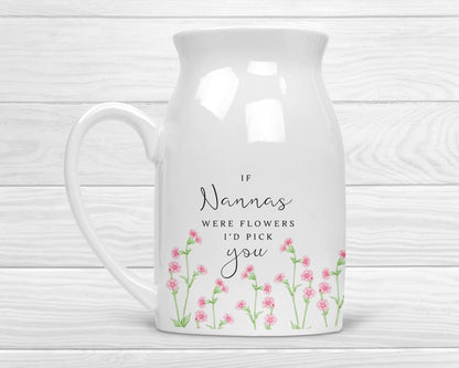Personalised Vase Grandma Nanny Auntie Ceramic Flower Jug Mother's Day Gift