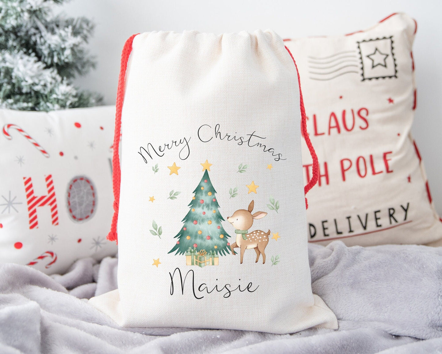 Personalised Christmas Sack Childrens Family Xmas Bag