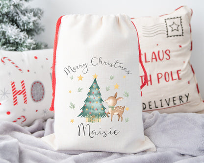 Personalised Christmas Sack Childrens Family Xmas Bag