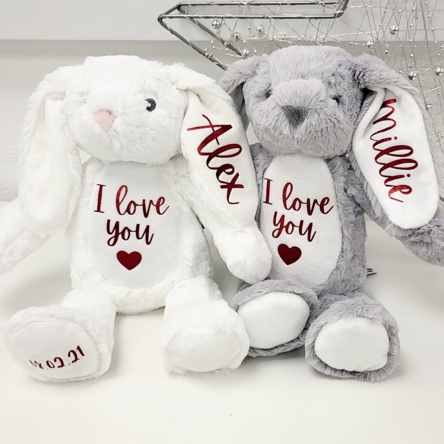 Valentine's Day Personalised Soft Toy Bunny Teddy Kids Girlfriend Boyfriend I Love You Gift Present