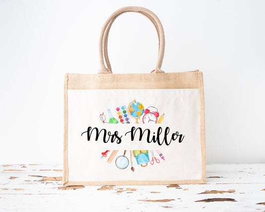 Teacher Gift Personalised End Of Term Bag Lunch Shopping Thank You Gift