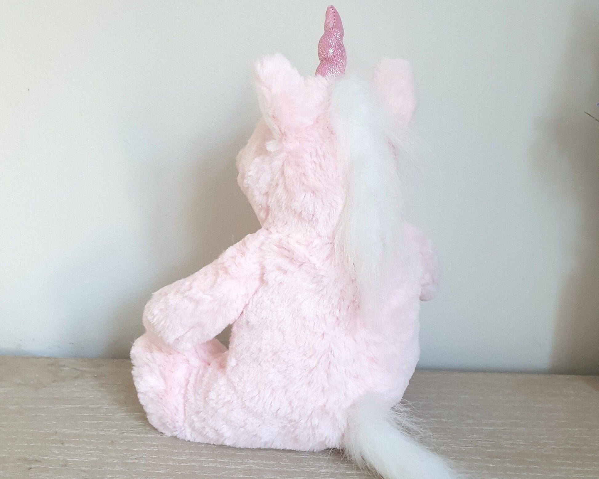 Happy Birthday Unicorn Personalised Soft Toy Girls Gift Toddler Rose Gold Party Present