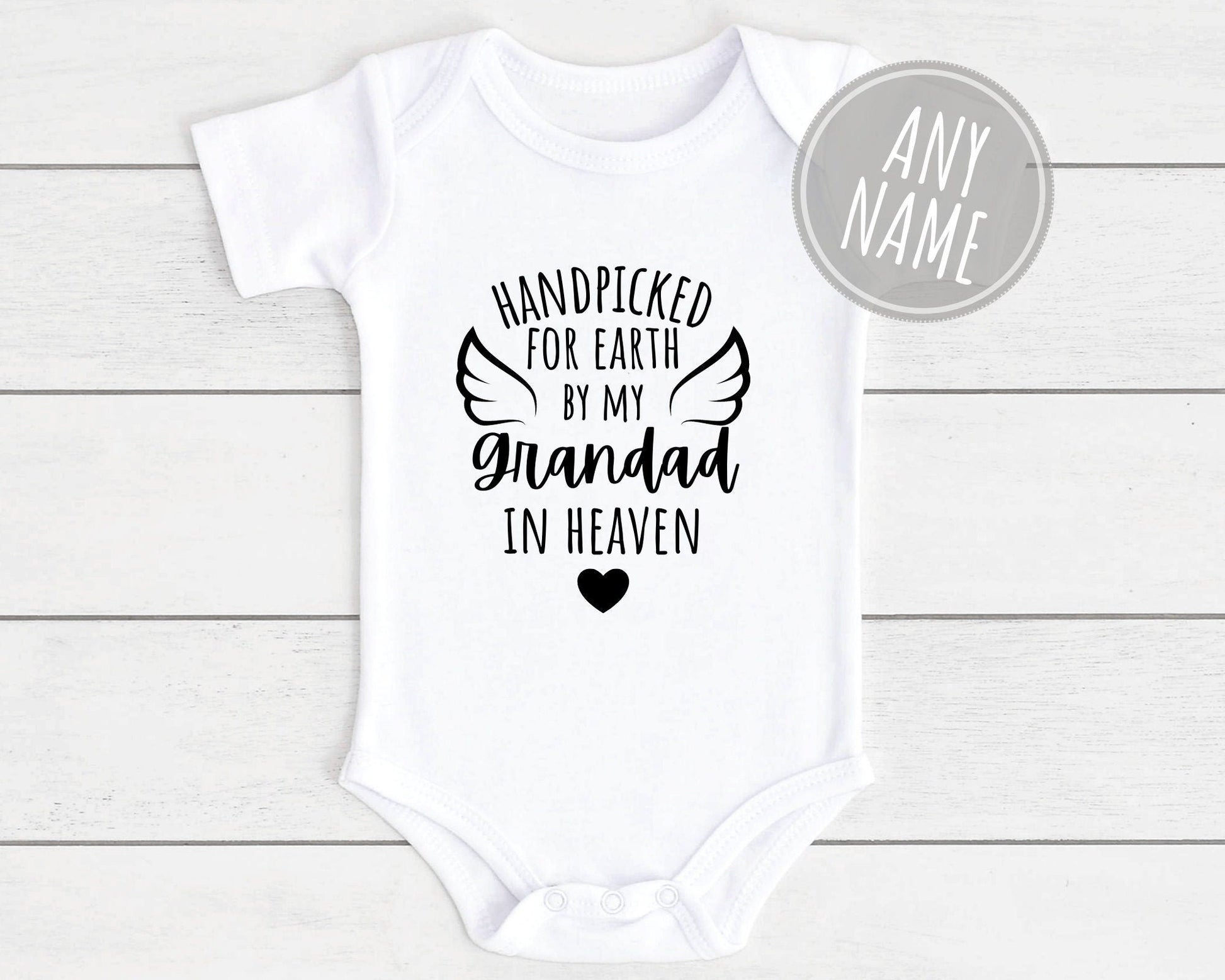 Handpicked For Earth Baby Vest Pregnancy Announcement Grandad Brother Nanny Memorial Bodysuit Gift