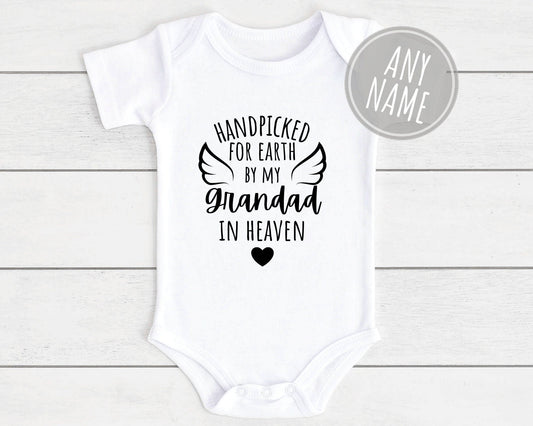 Handpicked For Earth Baby Vest Pregnancy Announcement Grandad Brother Nanny Memorial Bodysuit Gift
